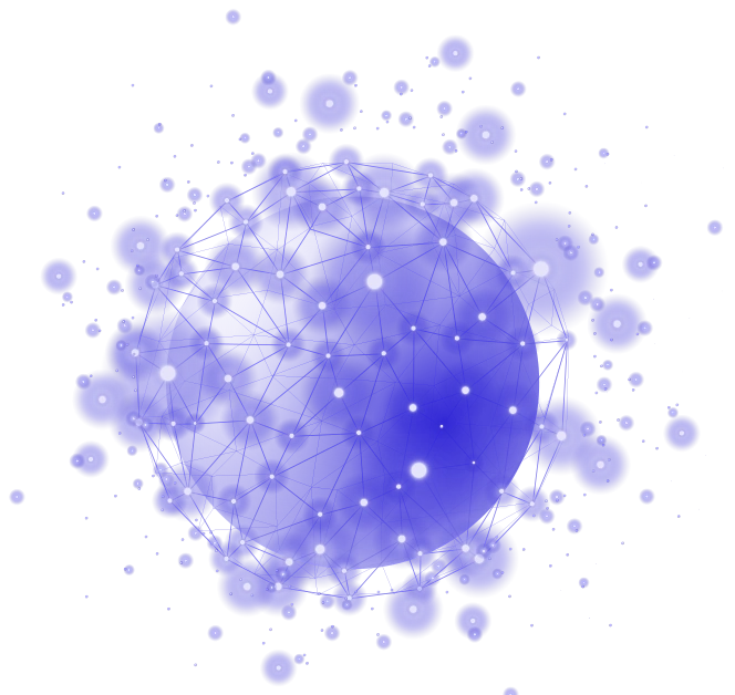 A glowing digital network image representing Illusion Art's strategies in web development and SEO.