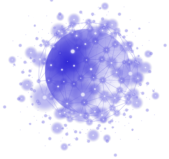 A glowing digital network image representing Illusion Art's strategies in web development and SEO.